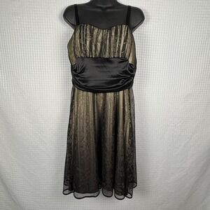 Dressbarn Women 16 Midi Dress Y2K Fairy Grunge Floral Lace Ombre HOCO Event Glam